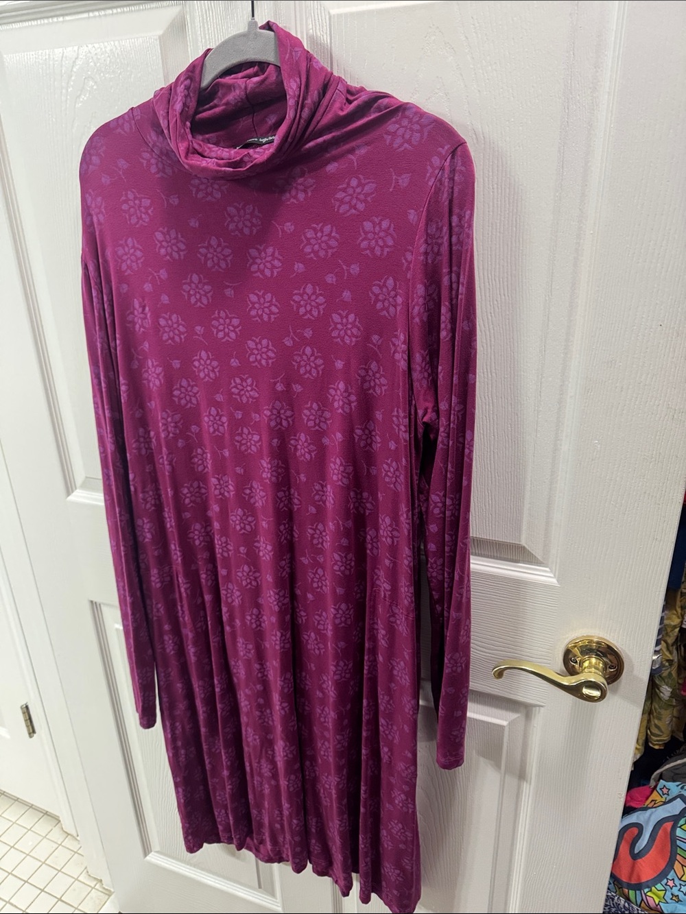 Gudrun Sjöden Magenta Floral Turtleneck Dress